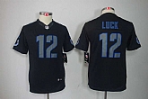 Youth Nike Colts 12 Andrew Luck Black Impact Limited Jersey